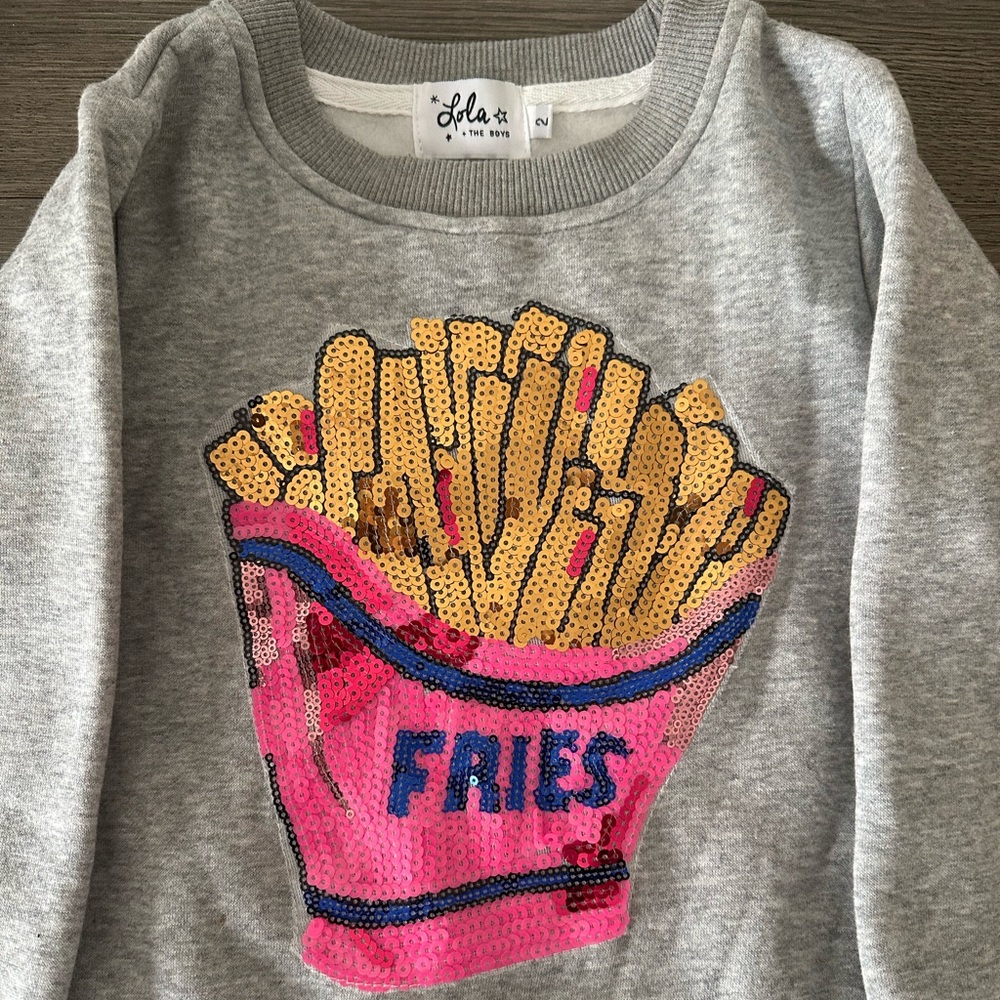 Lola & The Boys Fries Crew Sweatshirt. Excellent/ Like New Condition Sz. 2T
